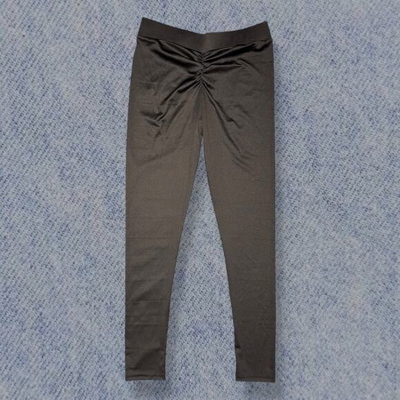 Black Scrunch Butt High-Waisted Yoga Leggings – Women’s Size M-L - Picture 2 of 3